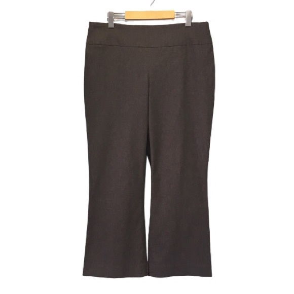 Dalia Stretchy High-Waist Grey Ankle Crop Pants - Picture 1 of 7